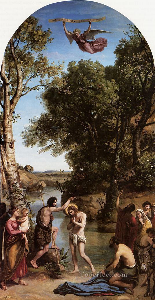 Taufe Christi plein air landschaft Romantik Jean Baptiste Camille Corot Ölgemälde